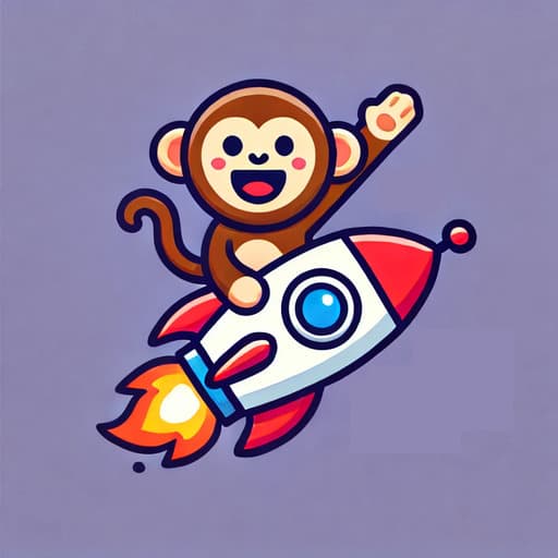 A monkey on a rocket